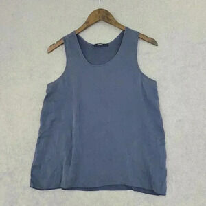 Quince Blue Silk Tank Top